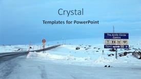  Presentation with circle - Slide set consisting of arctic-circle-road-in-norway background and a  colored foreground