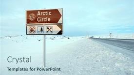  Presentation with europe - Presentation design featuring arctic-circle-road-near-mo background and a sky blue colored foreground