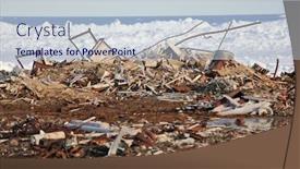  Presentation with environmental pollution - Slides having arctic coast pollution - global environmental background and a lemonade colored foreground