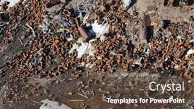  Presentation with environmental pollution - Slide deck with arctic-coast-pollution-global-environmental background and a tawny brown colored foreground