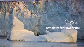  Presentation with glacier - Audience pleasing theme consisting of arctic glacier - franz josef land backdrop and a ocean colored foreground