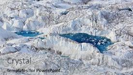  Presentation with glacier - Beautiful PPT theme featuring arctic glacier - aerial view turquoise lake on top backdrop and a light gray colored foreground