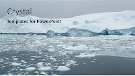  Presentation with climate change - PPT theme consisting of arctic-icebergs-in-greenland-drone background and a lemonade colored foreground