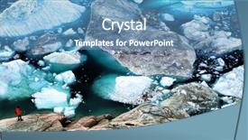  Presentation with iceberg - Slide deck enhanced with arctic landscape nature with icebergs background and a teal colored foreground