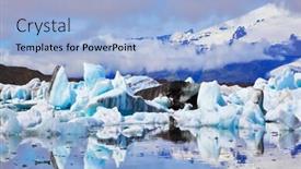  Presentation with floating - Audience pleasing presentation theme consisting of arctic-ocean-iceland-floating-ices backdrop and a light blue colored foreground