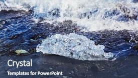  Presentation with sand ocean - Presentation enhanced with arctic ocean iceland floating ices yokulsarlon lagoon on the beach with black sand background and a ocean colored foreground