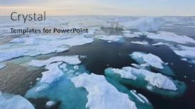  Presentation with summer time - Presentation design with arctic ocean in summer time background and a light blue colored foreground