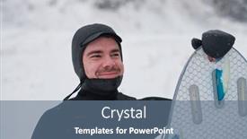  Presentation with surfing - Slide deck with arctic-surfer-portrait-holding background and a ocean colored foreground