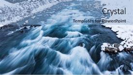  Presentation with river flowing - Colorful presentation design enhanced with pole land ice - amazing view on the river backdrop and a  colored foreground