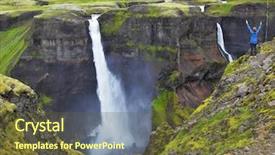  Presentation with waterfall woman - Colorful slides enhanced with  backdrop and a  colored foreground