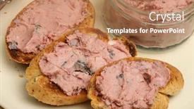  Presentation with mushrooms - Presentation theme consisting of ardennes-pate-with-mushrooms background and a coral colored foreground