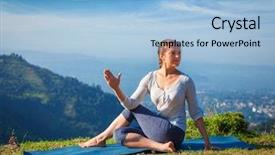  Presentation with spinal - Presentation design consisting of ardha matsyendrasana asana - half spinal background and a light blue colored foreground