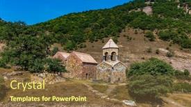  Presentation with area - Cool new slide deck with ardvi-monastery-area-landscape-landmark backdrop and a tawny brown colored foreground