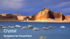  Presentation with boats - Presentation enhanced with are anchored in lake powell background and a ocean colored foreground