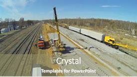  Presentation with railroad - Colorful slides enhanced with are building the railroad track backdrop and a coral colored foreground