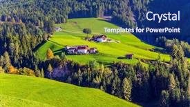  Presentation with tourism - Colorful presentation enhanced with are built on the slope backdrop and a ocean colored foreground