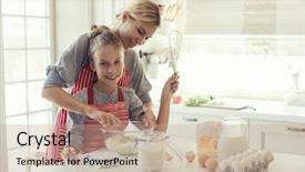  Presentation with mothers day - Slides enhanced with are cooking in the kitchen background and a coral colored foreground