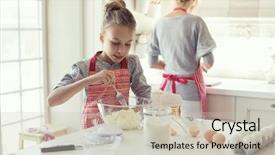  Presentation with mom daughter - Slides having are cooking in the kitchen background and a soft green colored foreground