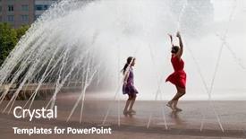 Presentation with daughter - Amazing presentation theme having are dancing into the fountain backdrop and a gray colored foreground