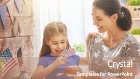  Presentation with 4th july - Presentation theme featuring are doing burgers happy family background and a coral colored foreground