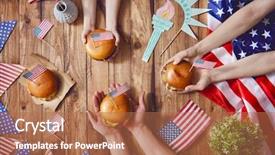  Presentation with 4th july - Cool new presentation theme with are doing burgers happy family backdrop and a coral colored foreground