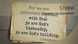  Presentation with bible verses - Amazing slide set having are labourers together with god backdrop and a mint green colored foreground