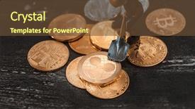  Presentation with mining - Slide set consisting of are mining virtual digital currency background and a tawny brown colored foreground