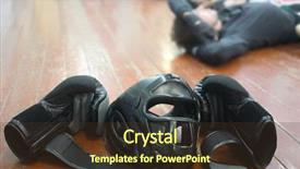  Presentation with boxing - Amazing presentation design having are on floor and trainig backdrop and a  colored foreground