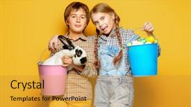  Presentation with easter - Audience pleasing slides consisting of are posing with easter attributes backdrop and a  colored foreground