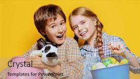  Presentation with easter - Cool new PPT theme with are posing with easter attributes backdrop and a  colored foreground