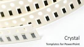  Presentation with resistor - Audience pleasing PPT theme consisting of are resistor chips in smd backdrop and a pink colored foreground