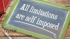  Presentation with limitations - Cool new PPT theme with are self imposed - inspirational statement backdrop and a coral colored foreground