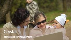  Presentation with young mothers - Slide set enhanced with are sitting on the ground background and a coral colored foreground