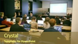  Presentation with classroom - Audience pleasing slide set consisting of are studing in the classroom backdrop and a tawny brown colored foreground