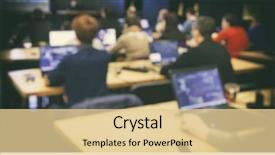  Presentation with classroom - Slides with are studing in the classroom background and a lemonade colored foreground