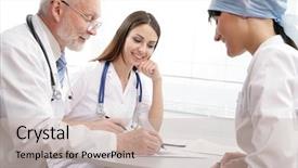  Presentation with report - PPT theme having are studying a medical report background and a soft green colored foreground