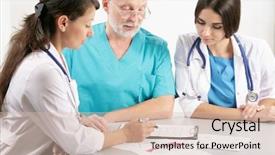  Presentation with internship - PPT theme with are studying a medical report background and a lemonade colored foreground