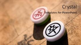  Presentation with chinese traditional - PPT theme with are the traditional chinese chess background and a coral colored foreground