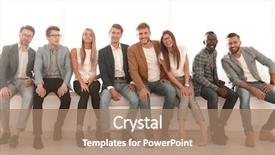  Presentation with interview - Beautiful theme featuring are waiting for an interview backdrop and a coral colored foreground