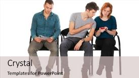  Presentation with waiting room furniture - PPT layouts with are waiting in a room background and a soft green colored foreground