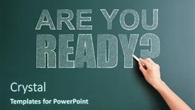 Presentation with ready - Beautiful PPT theme featuring are you ready written backdrop and a ocean colored foreground