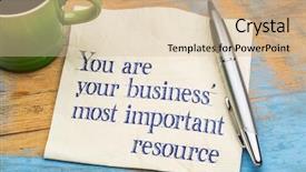  Presentation with cup coffee - Theme enhanced with are your business most important background and a  colored foreground