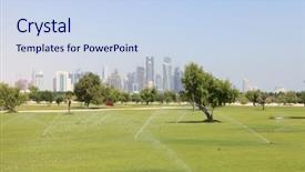  Presentation with redevelopment - Amazing slide set having area in central doha qatar backdrop and a sky blue colored foreground