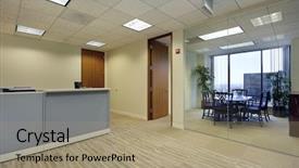  Presentation with high rise building - Amazing presentation theme having area in high rise office backdrop and a  colored foreground