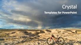  Presentation with mountain bike - PPT layouts having area in national pawnee grassland background and a gray colored foreground