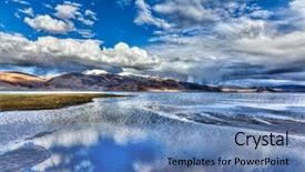  Presentation with mountain lake - PPT theme having high dynamic range image hdr background and a teal colored foreground