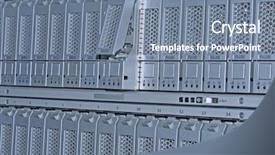  Presentation with storage - Presentation theme featuring area network hard drives library background and a seafoam green colored foreground