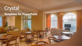  Presentation with five stars - Theme with area of a hotel club background and a coral colored foreground