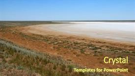  Presentation with kazakhstan - PPT layouts enhanced with area of dry saline soil background and a tawny brown colored foreground