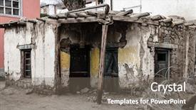  Presentation with old house - Slide deck enhanced with area of leh ladakh india background and a  colored foreground